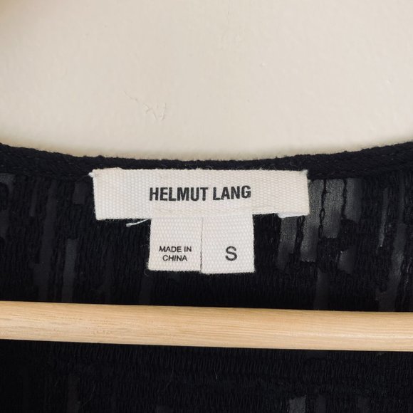 Helmut Lang  Embroidered Silk V-Neck Top Black - Picture 9 of 10